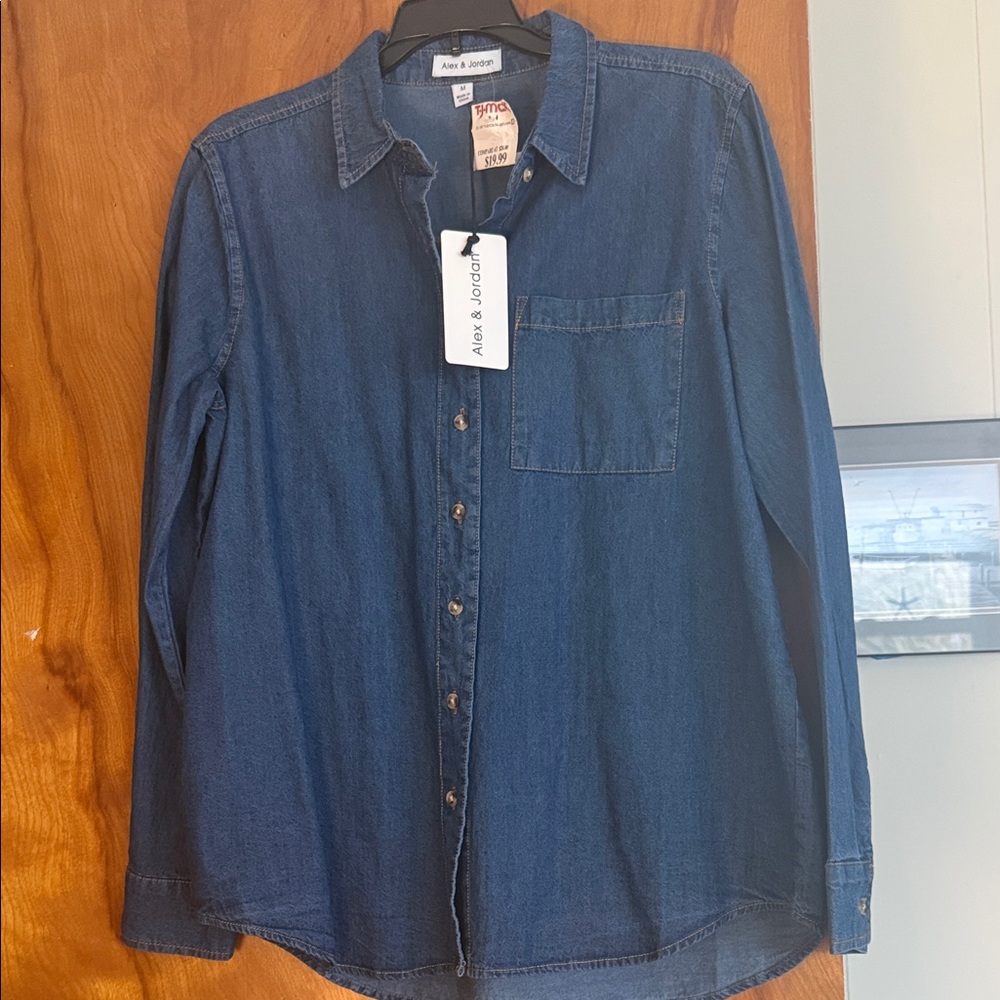 Jack & Jones Women's Navy Button Down Shirt